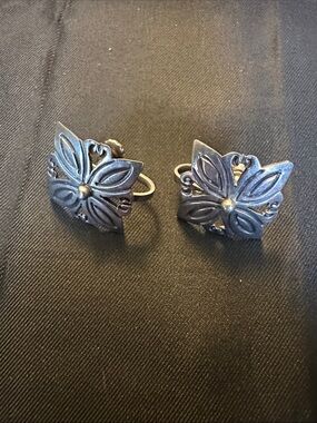 Vintage Taxco Mexican Sterling Silver 925 Floral Screw-Back Earrings - 6.6g